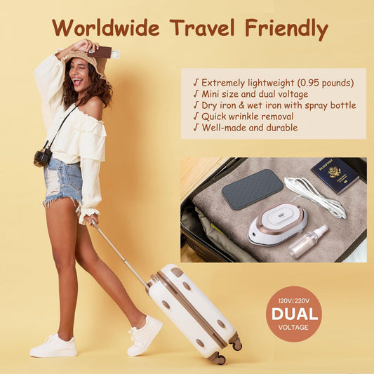 Newbealer Travel Iron With Dual Voltage 120V220V Lightwei